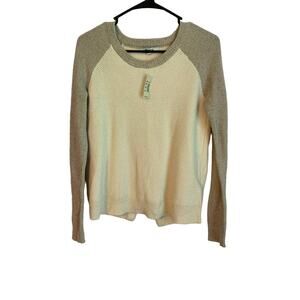 Madewell NWT XXS Oversize Cream/Beige Open Style Back Knit Sweater Lightweight
